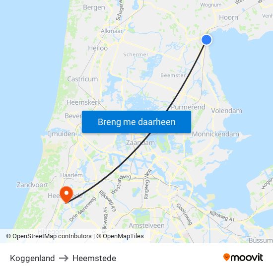 Koggenland to Heemstede map