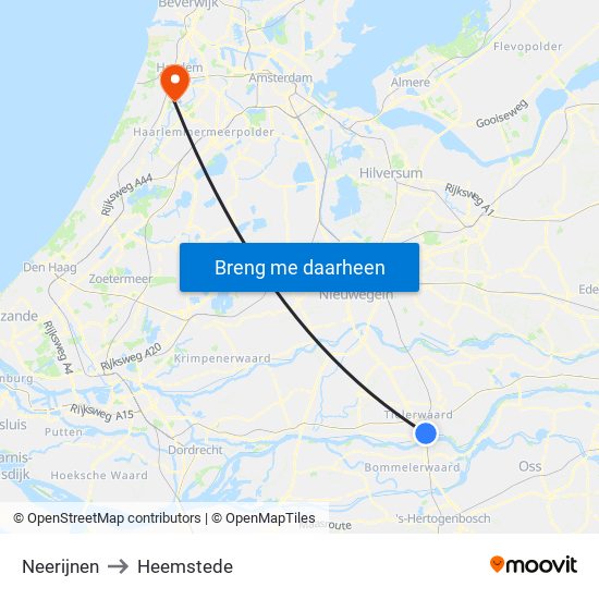 Neerijnen to Heemstede map