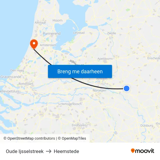 Oude Ijsselstreek to Heemstede map
