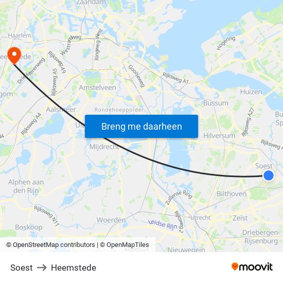 Soest to Heemstede map