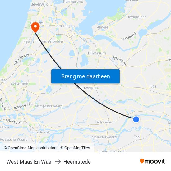 West Maas En Waal to Heemstede map