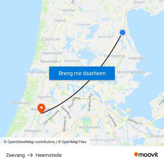 Zeevang to Heemstede map
