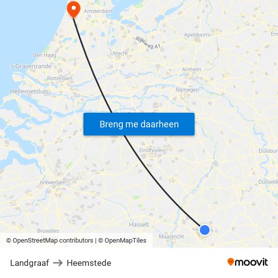 Landgraaf to Heemstede map