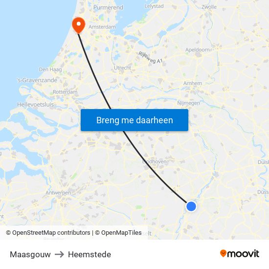 Maasgouw to Heemstede map