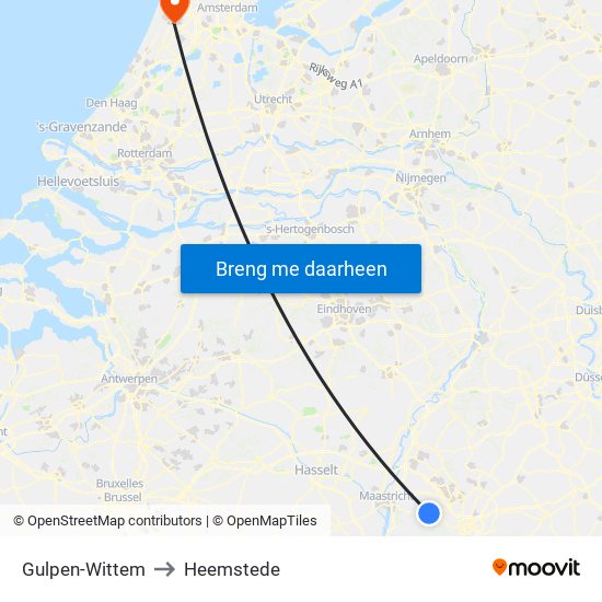 Gulpen-Wittem to Heemstede map