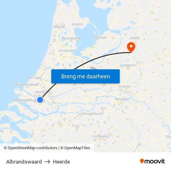 Albrandswaard to Heerde map