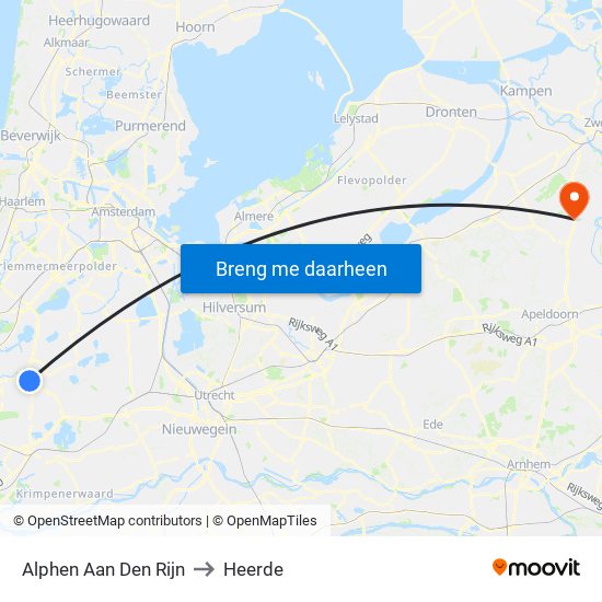 Alphen Aan Den Rijn to Heerde map