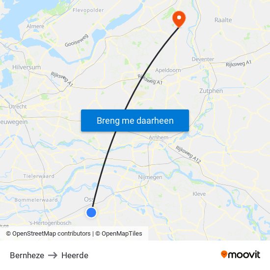 Bernheze to Heerde map