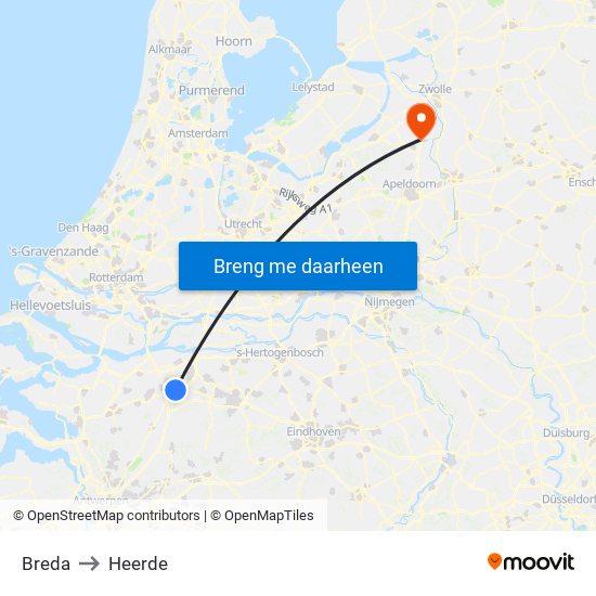 Breda to Heerde map
