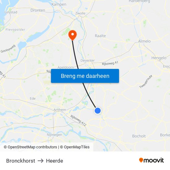 Bronckhorst to Heerde map