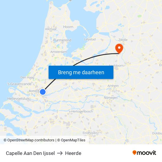Capelle Aan Den Ijssel to Heerde map