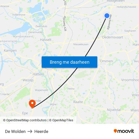 De Wolden to Heerde map