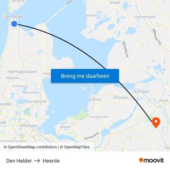 Den Helder to Heerde map