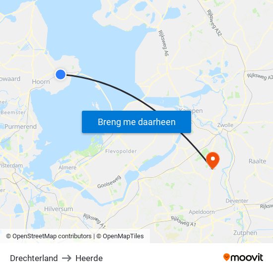 Drechterland to Heerde map