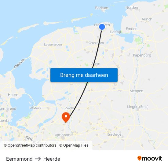 Eemsmond to Heerde map