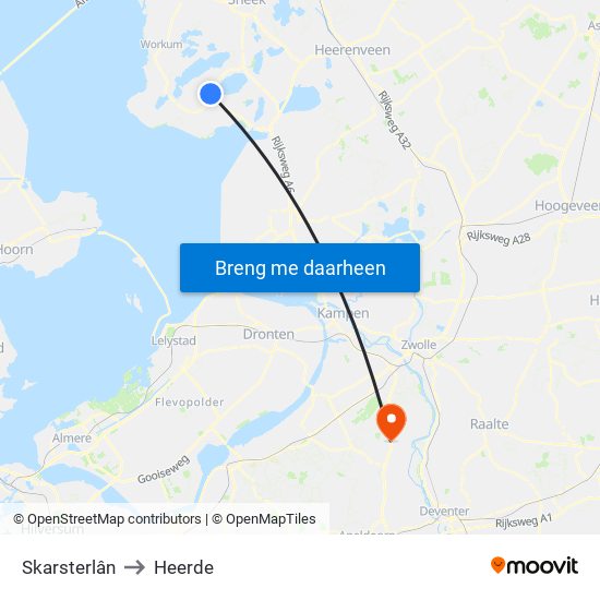 Skarsterlân to Heerde map
