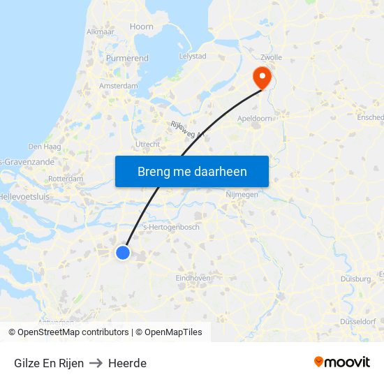 Gilze En Rijen to Heerde map