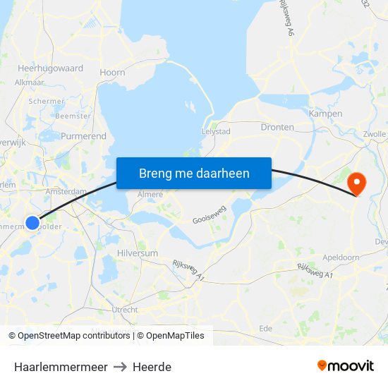 Haarlemmermeer to Heerde map
