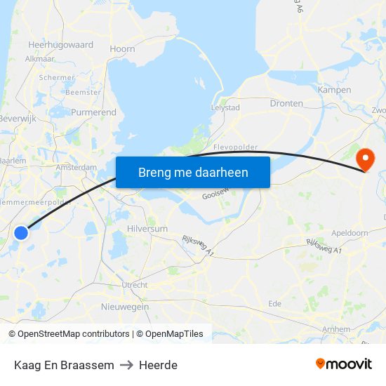 Kaag En Braassem to Heerde map