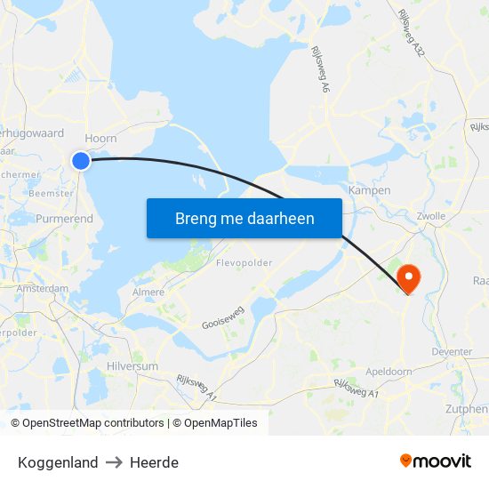 Koggenland to Heerde map