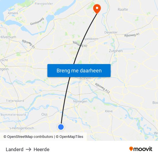 Landerd to Heerde map