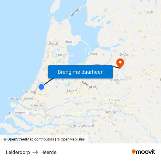 Leiderdorp to Heerde map