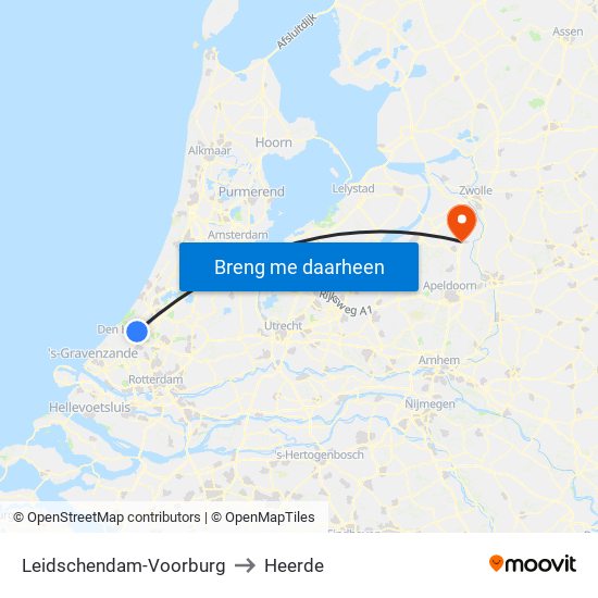 Leidschendam-Voorburg to Heerde map