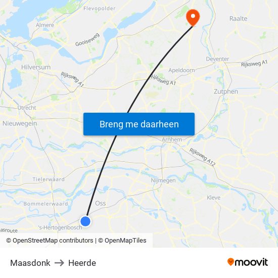 Maasdonk to Heerde map