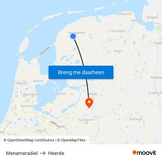 Menameradiel to Heerde map