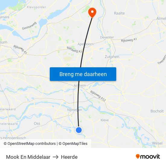 Mook En Middelaar to Heerde map