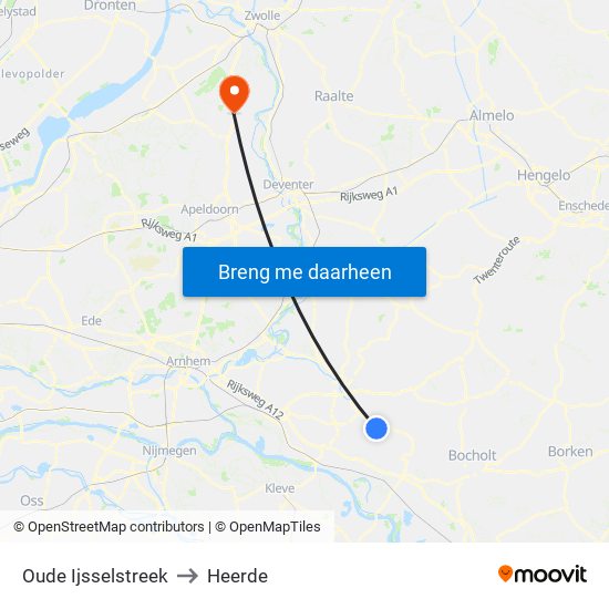 Oude Ijsselstreek to Heerde map