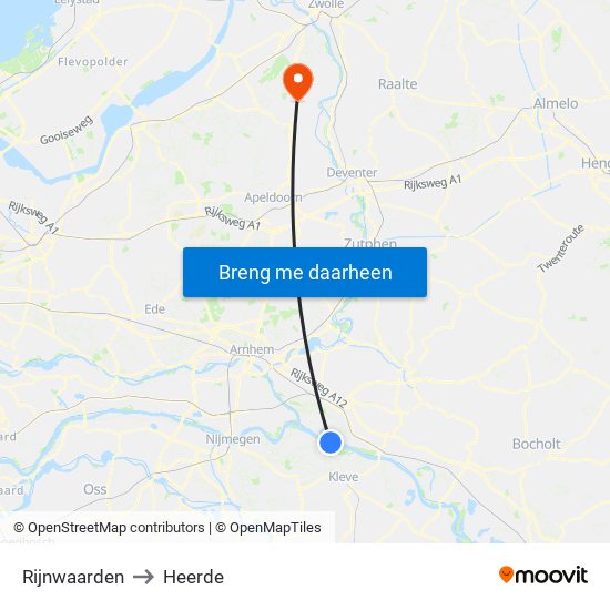 Rijnwaarden to Heerde map
