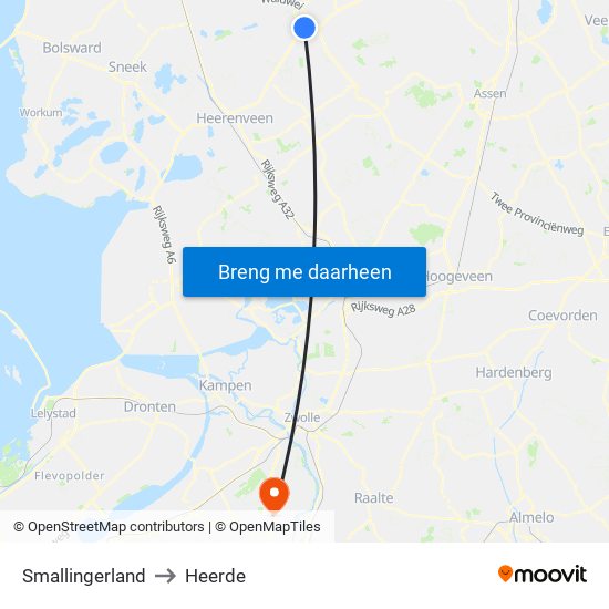 Smallingerland to Heerde map