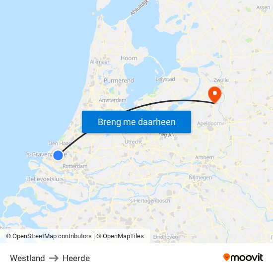 Westland to Heerde map