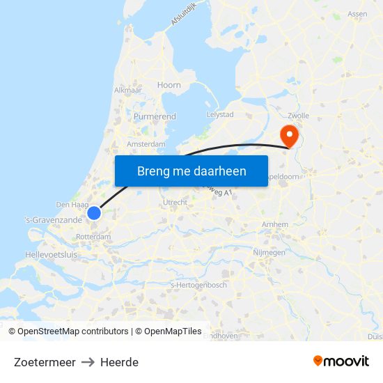 Zoetermeer to Heerde map