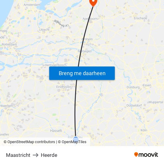 Maastricht to Heerde map