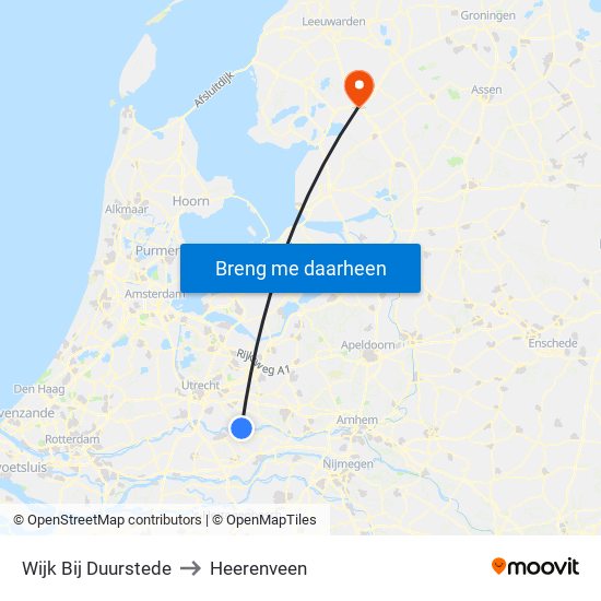 Wijk Bij Duurstede to Heerenveen map