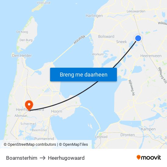 Boarnsterhim to Heerhugowaard map
