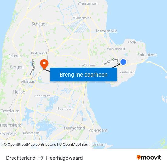 Drechterland to Heerhugowaard map