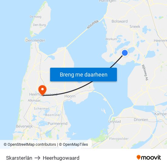 Skarsterlân to Heerhugowaard map