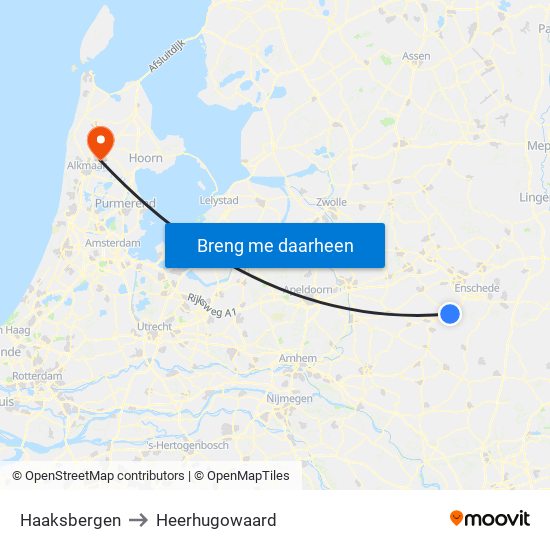 Haaksbergen to Heerhugowaard map
