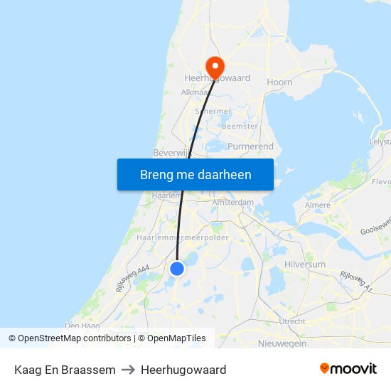 Kaag En Braassem to Heerhugowaard map