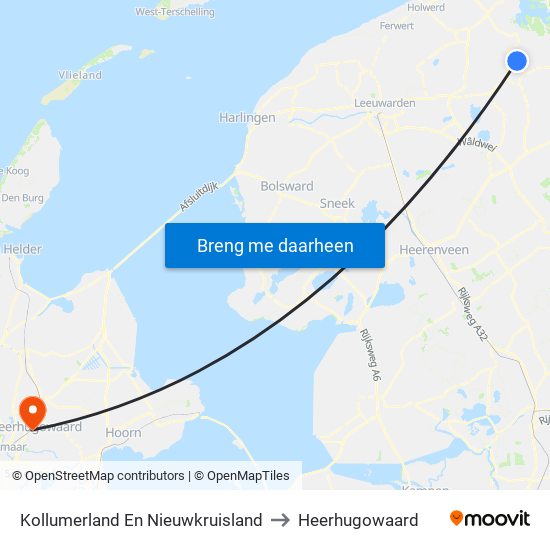 Kollumerland En Nieuwkruisland to Heerhugowaard map