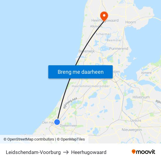 Leidschendam-Voorburg to Heerhugowaard map