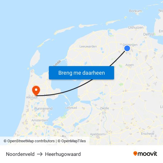Noordenveld to Heerhugowaard map