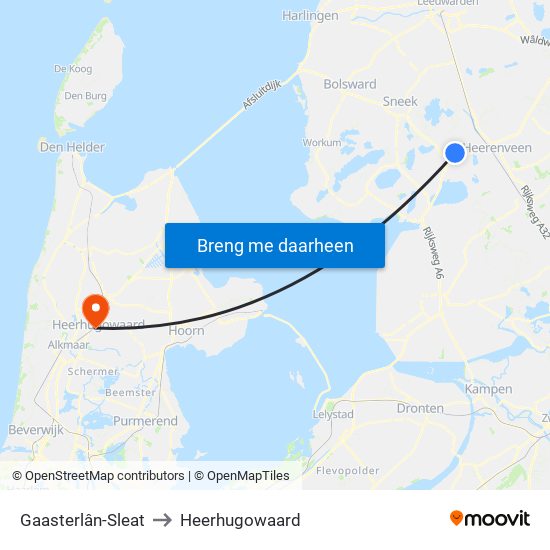 Gaasterlân-Sleat to Heerhugowaard map