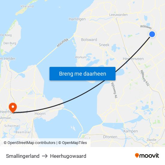 Smallingerland to Heerhugowaard map