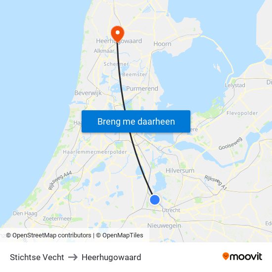 Stichtse Vecht to Heerhugowaard map