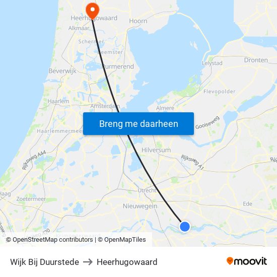 Wijk Bij Duurstede to Heerhugowaard map