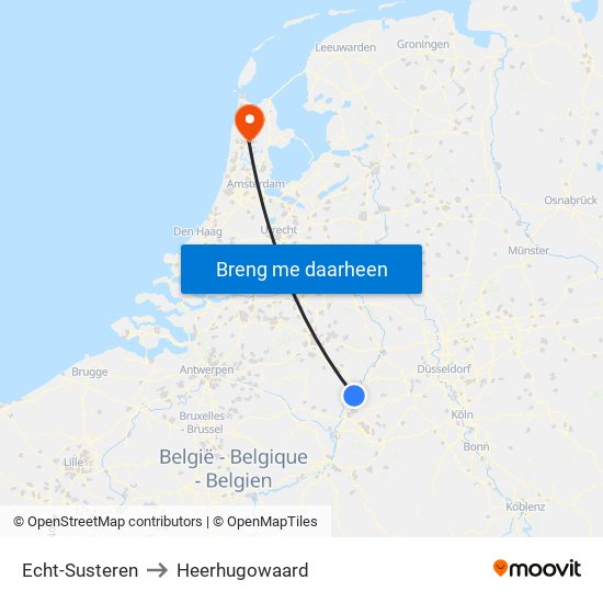 Echt-Susteren to Heerhugowaard map